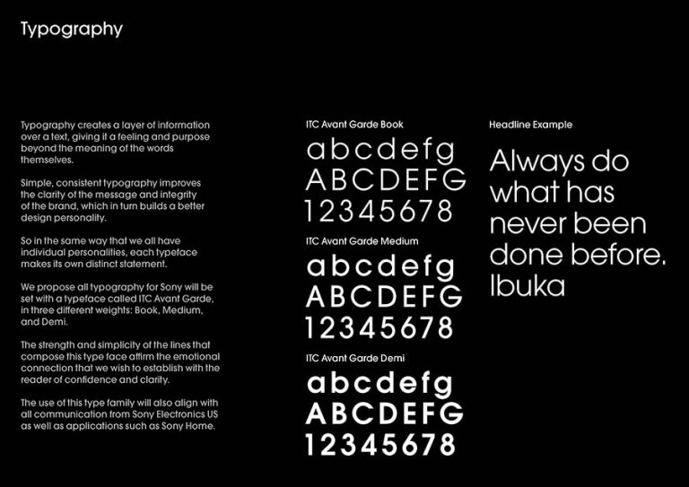 طراحی شعارهای تبلیغاتی سونی