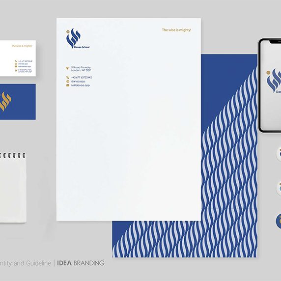 پروژه طراحی هویت سازمانی دانا اسکول