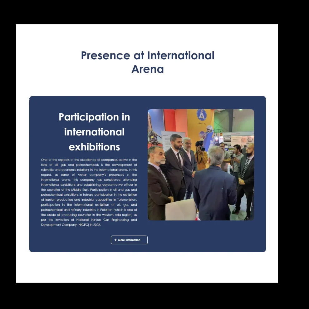 طراحی وب سایت شرکت انهار